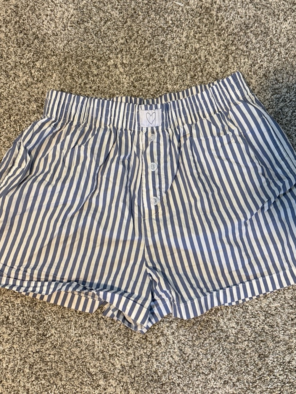 Striped Blue and White Women’s Casual boxer style Shorts